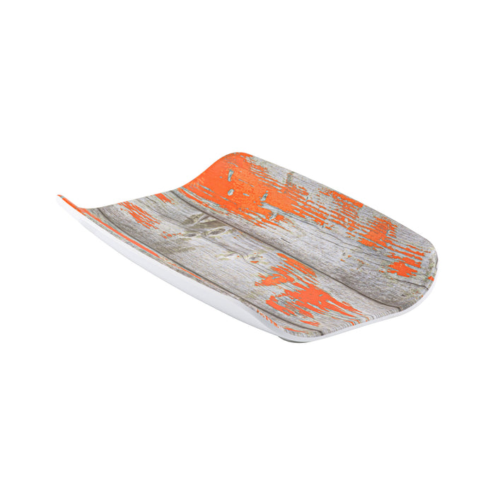 Rustic Orange Tura Melamine Curved Tray 1/4size265x162x40mm