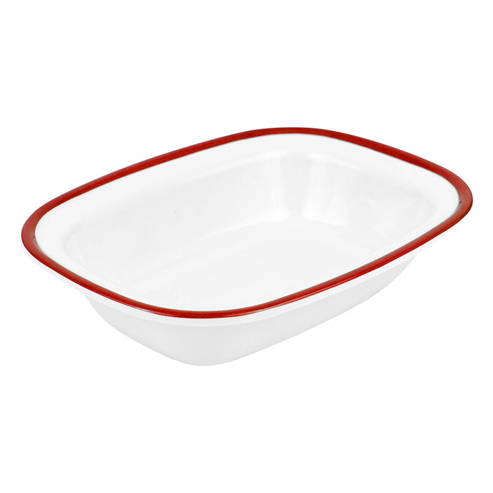 Red Enamelware Melamine Dish 200x150x45mm 400ml