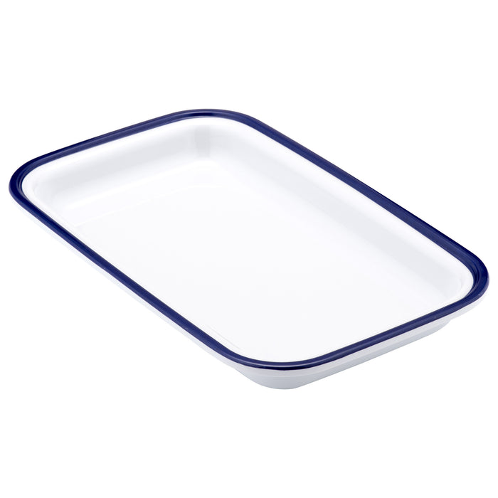 Blue Enamelware Melamine 1/4 Size Gastro Tray