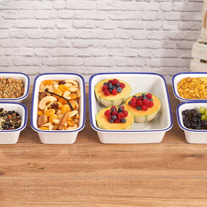 Blue Enamelware Melamine Dish