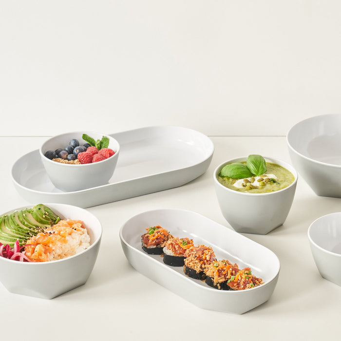 Hive Grey and White Melamine Tray (6 Pack)