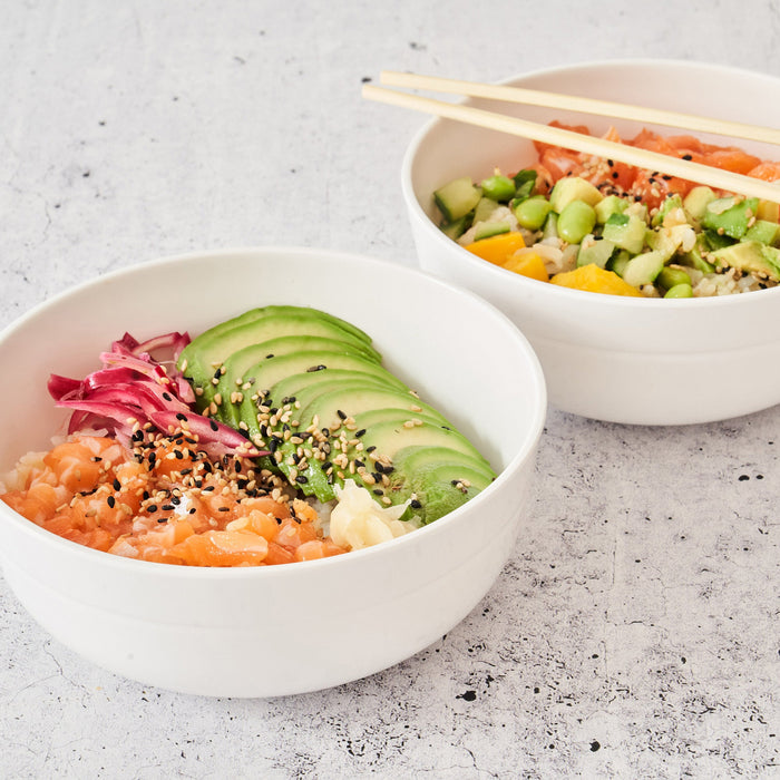 Hu White Melamine Round Dish (6 Pack)