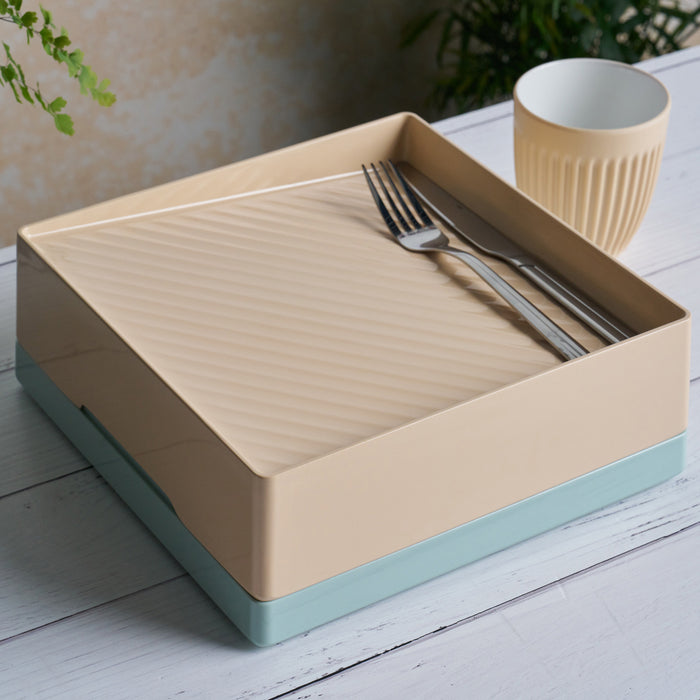 Beach Kiru Bento Set (With White Inserts) 253x253x95mm