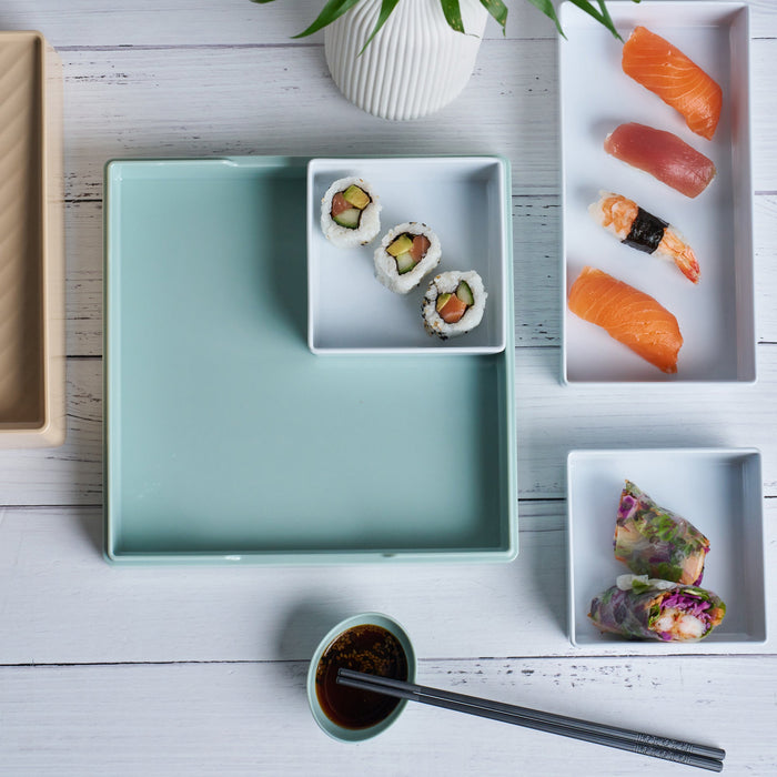Black Kiru Bento Set (With White Inserts) 253x253x95mm
