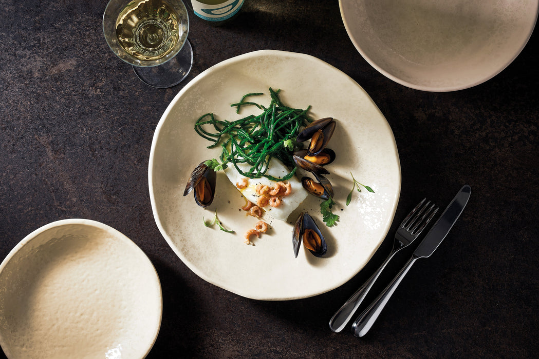 Mineral Blanche Melamine Crackle Plate 300x52mm