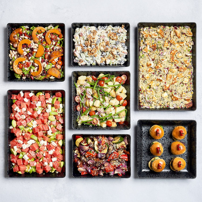 Black Melamine Mineral Crackle Crock 280x280x50mm