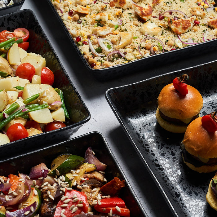 Black Melamine Mineral Crackle Crock