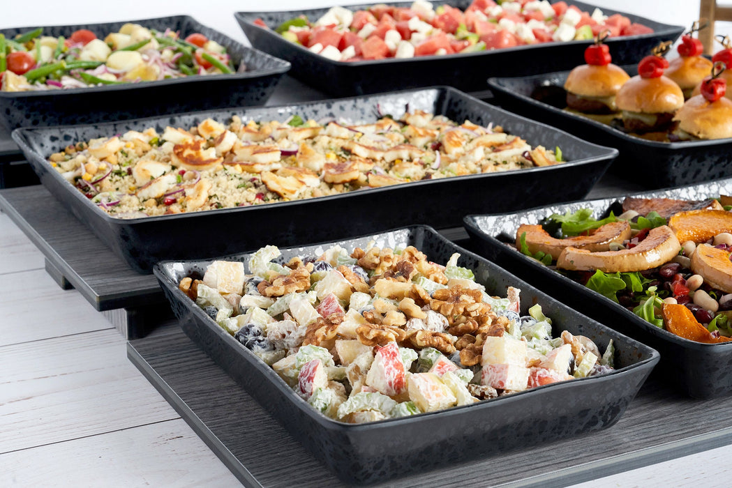 Black Melamine Mineral Crackle Crock