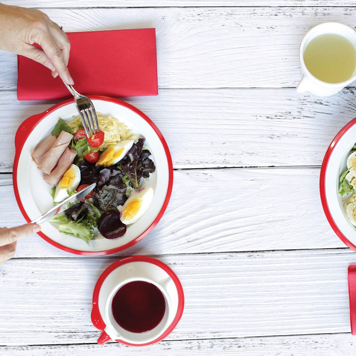 Omni White Saucer with Blue Rim 140x130x18mm