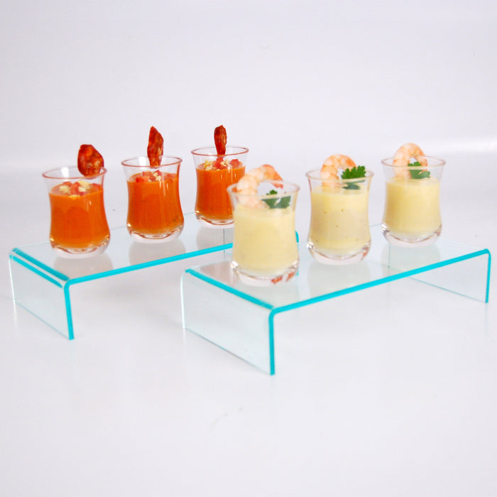 Glass Effect Clear Acrylic Food Display Step 240x120x50mm