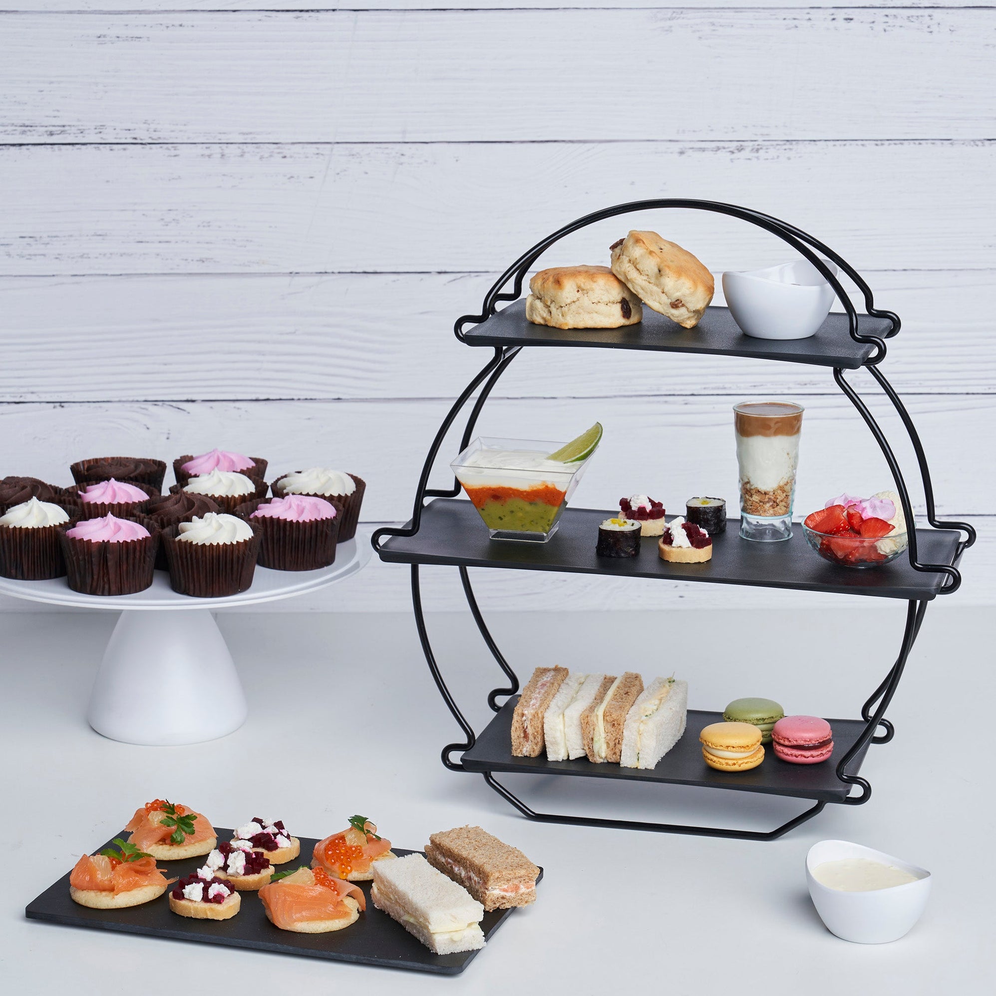 Black Effect Tea Stand 362x135x385mm — Dalebrook