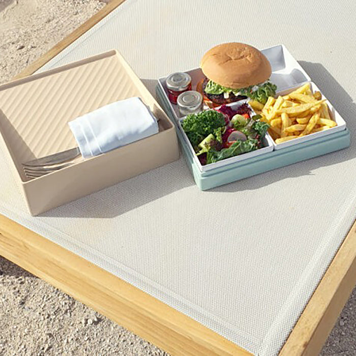 Beach Kiru Bento Set (With White Inserts) 253x253x95mm